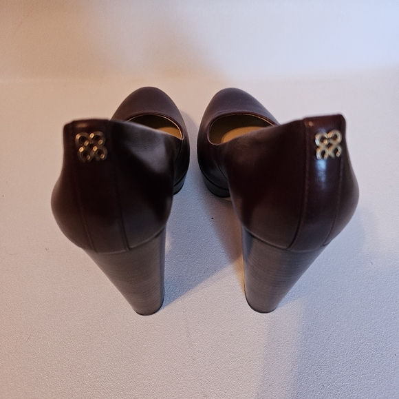 Women's Burgundy Coach block high heel - Picture 3 of 5